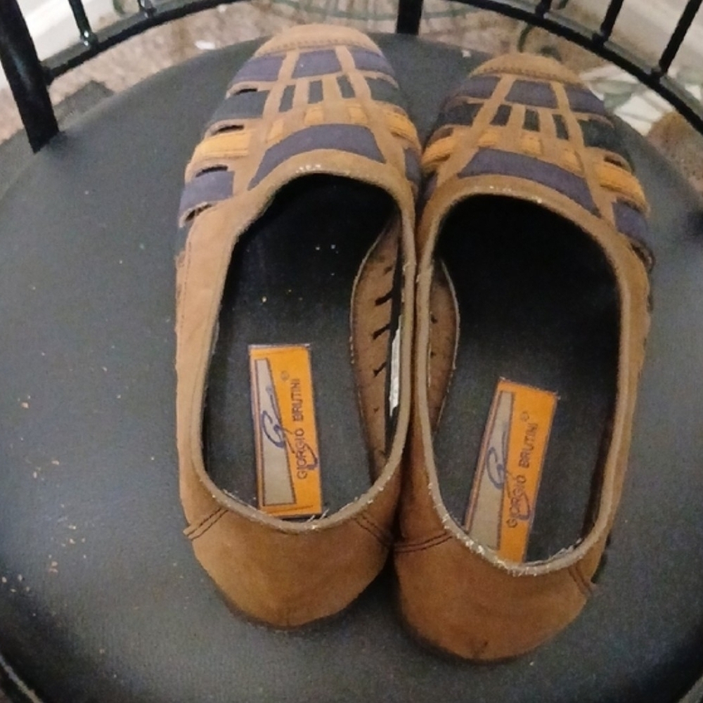 Giorgio Brutini Brown and Navy Slip-On Loafers